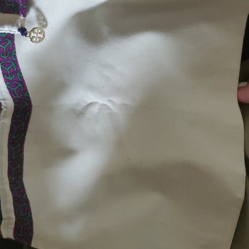 Tory birch large makeup bag new sold out gorgeous blue white leather dust cover - Picture 11 of 12
